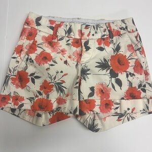 Dear John shorts orange and Cream vintage Floral Print size 25